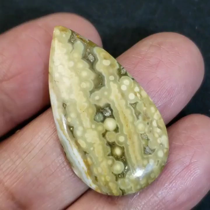 Natural Ocean Jasper Cabochon 36x20mm