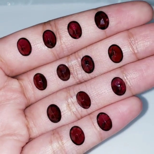 Natural Deep Red OVAL garnet faceted 7x5MM