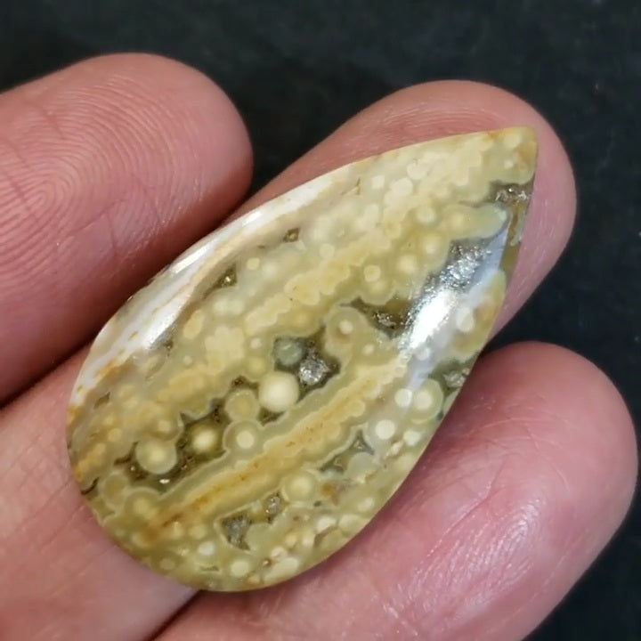 Natural Ocean Jasper Cabochon 36x20mm