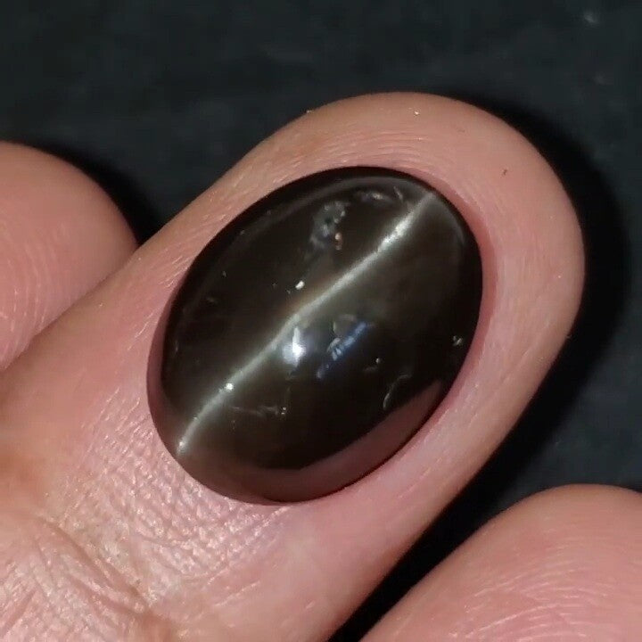 Natural Sillimanite Cat's Eye Cabochon 15x11mm