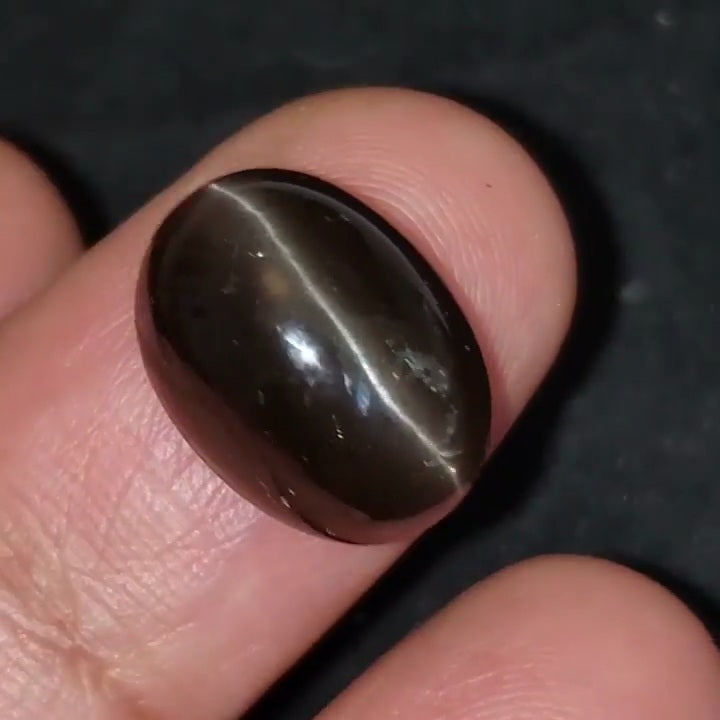 Natural Sillimanite Cat's Eye Cabochon 15x11mm