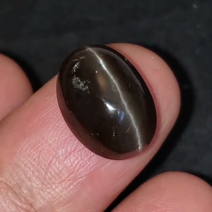 Natural Sillimanite Cat's Eye Cabochon 15x11mm