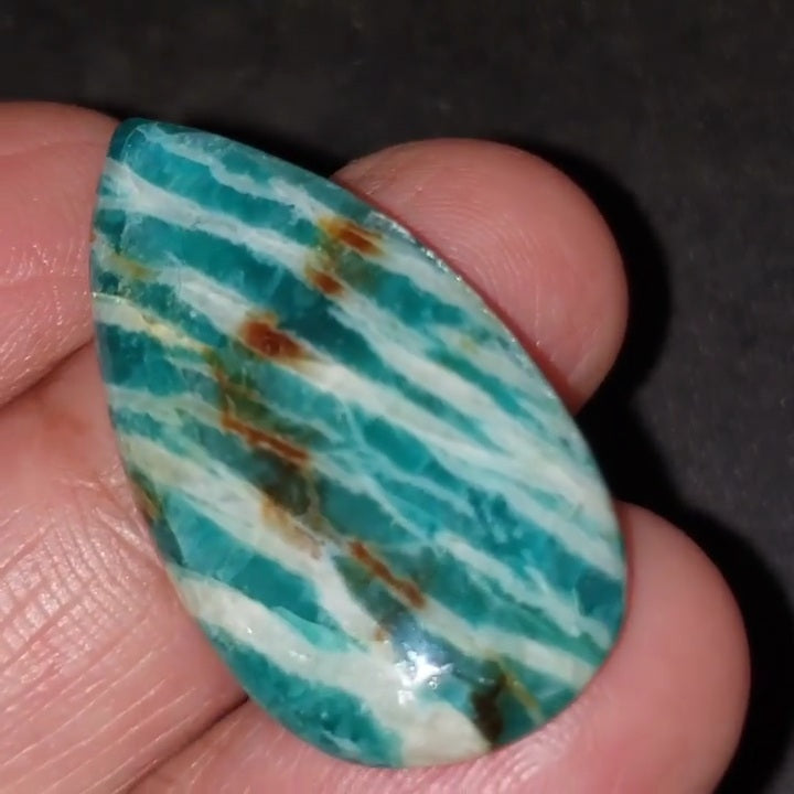 Natural Amazonite Cabochon 33x18mm