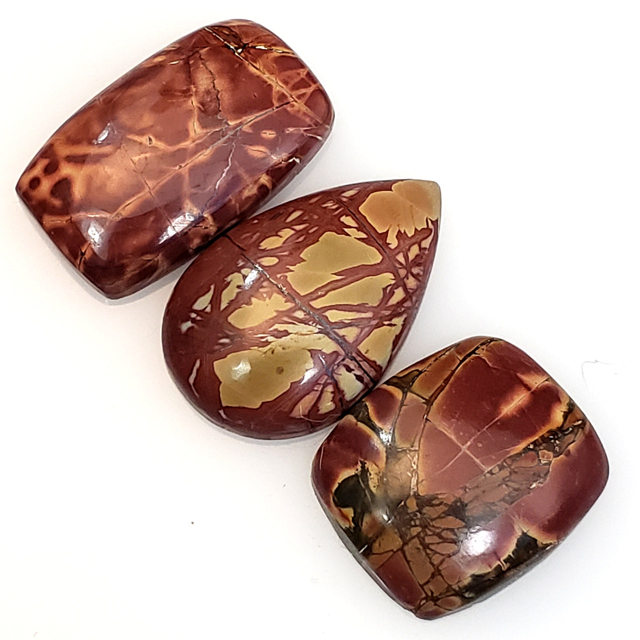 Natural Red Creek Jasper Cabochons Length range is 19 to 25mm