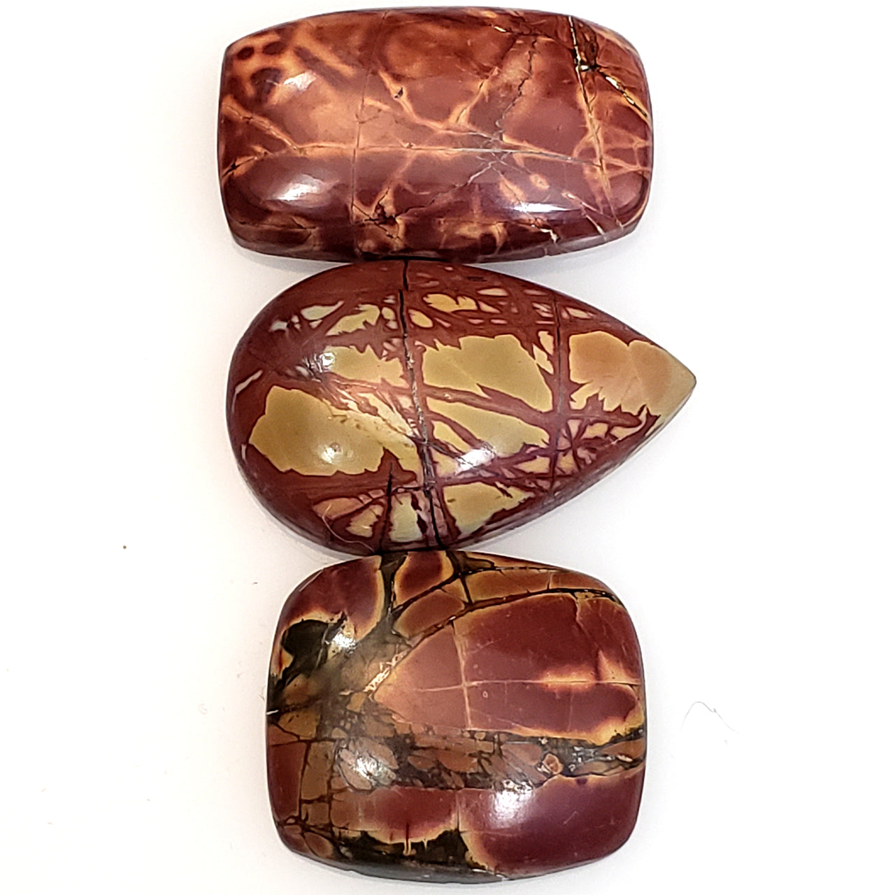 Natural Red Creek Jasper Cabochons Length range is 19 to 25mm