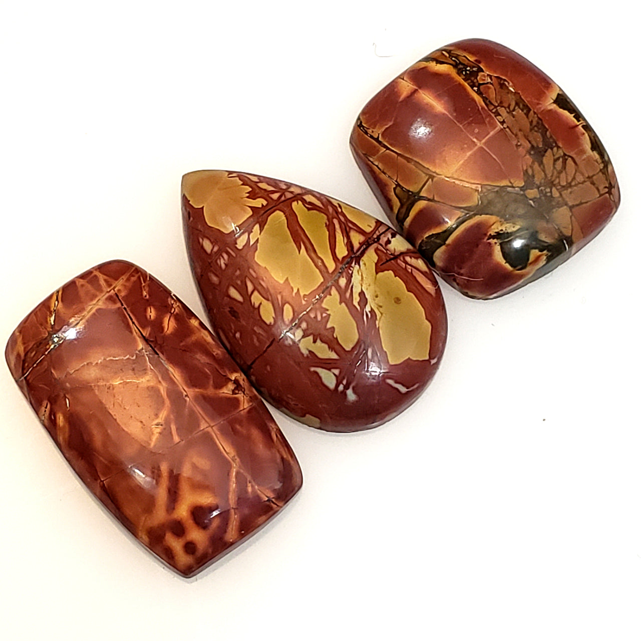 Natural Red Creek Jasper Cabochons Length range is 19 to 25mm