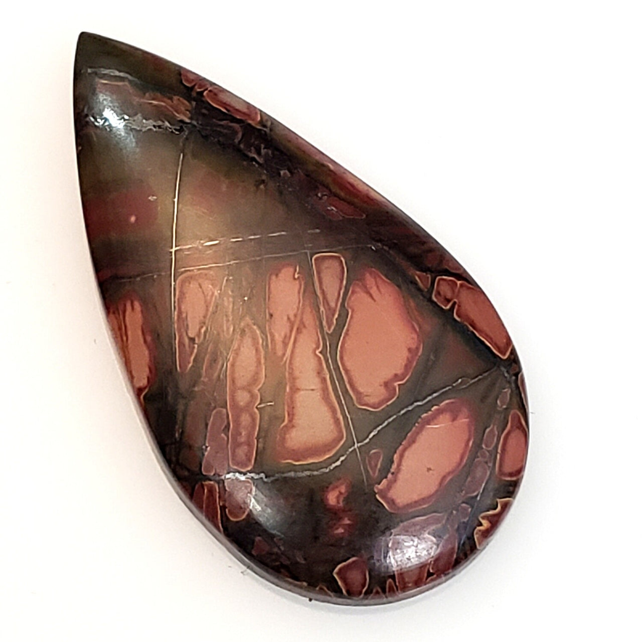 Natural Red Creek Jasper Cabochon 37x20mm