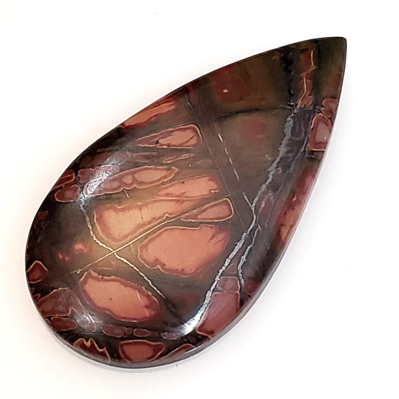 Natural Red Creek Jasper Cabochon 37x20mm