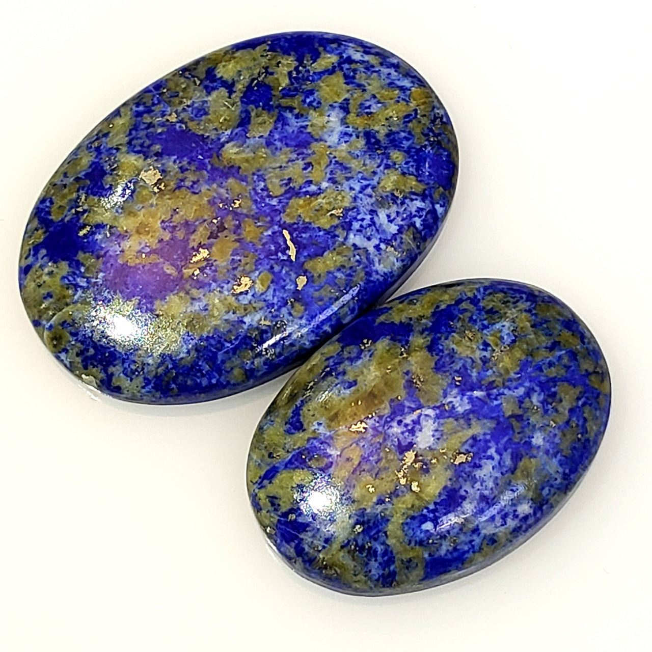 Natural Lapis Lazuli Cabochons Lengths are 32 and 25mm