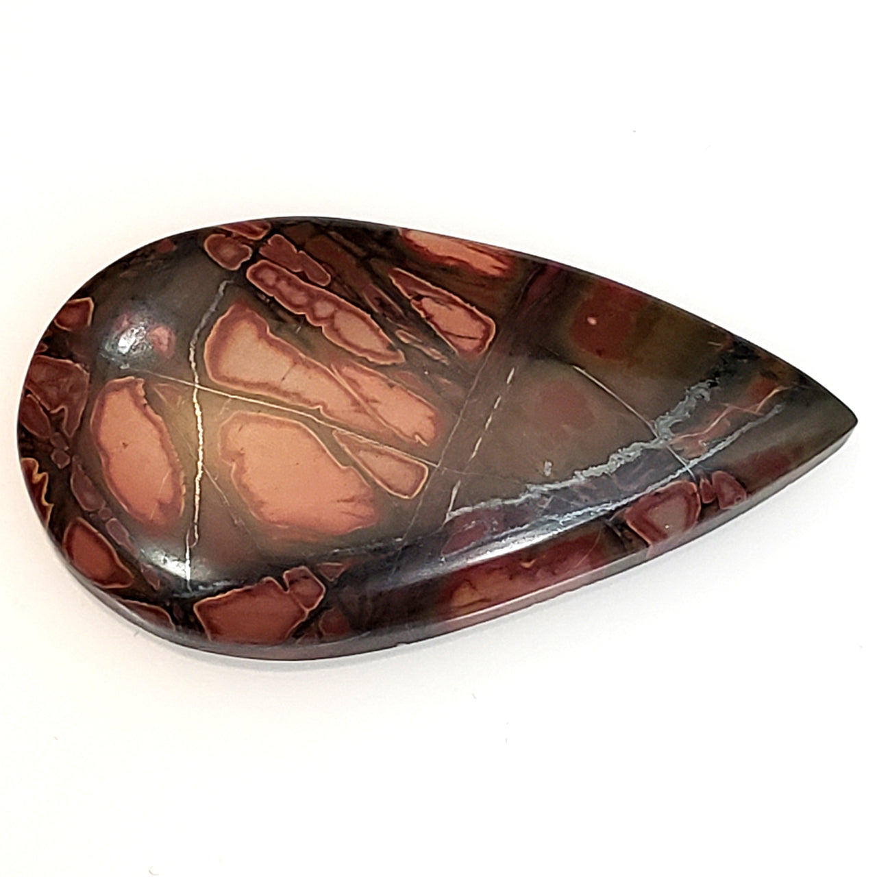 Natural Red Creek Jasper Cabochon 37x20mm