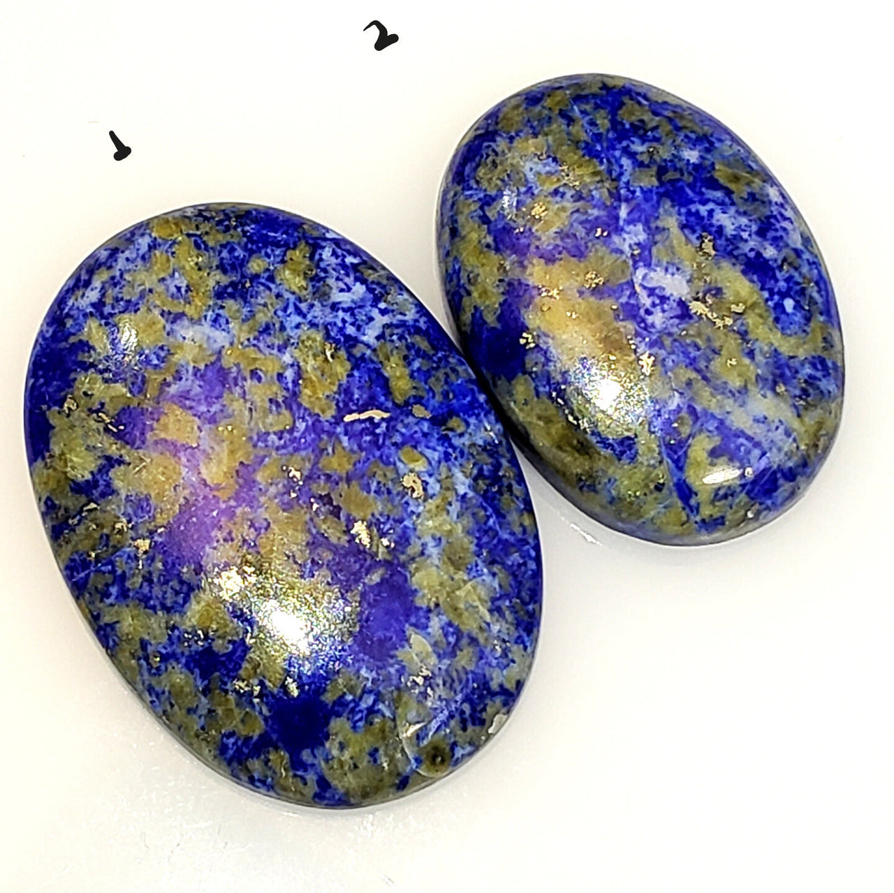 Natural Lapis Lazuli Cabochons Lengths are 32 and 25mm