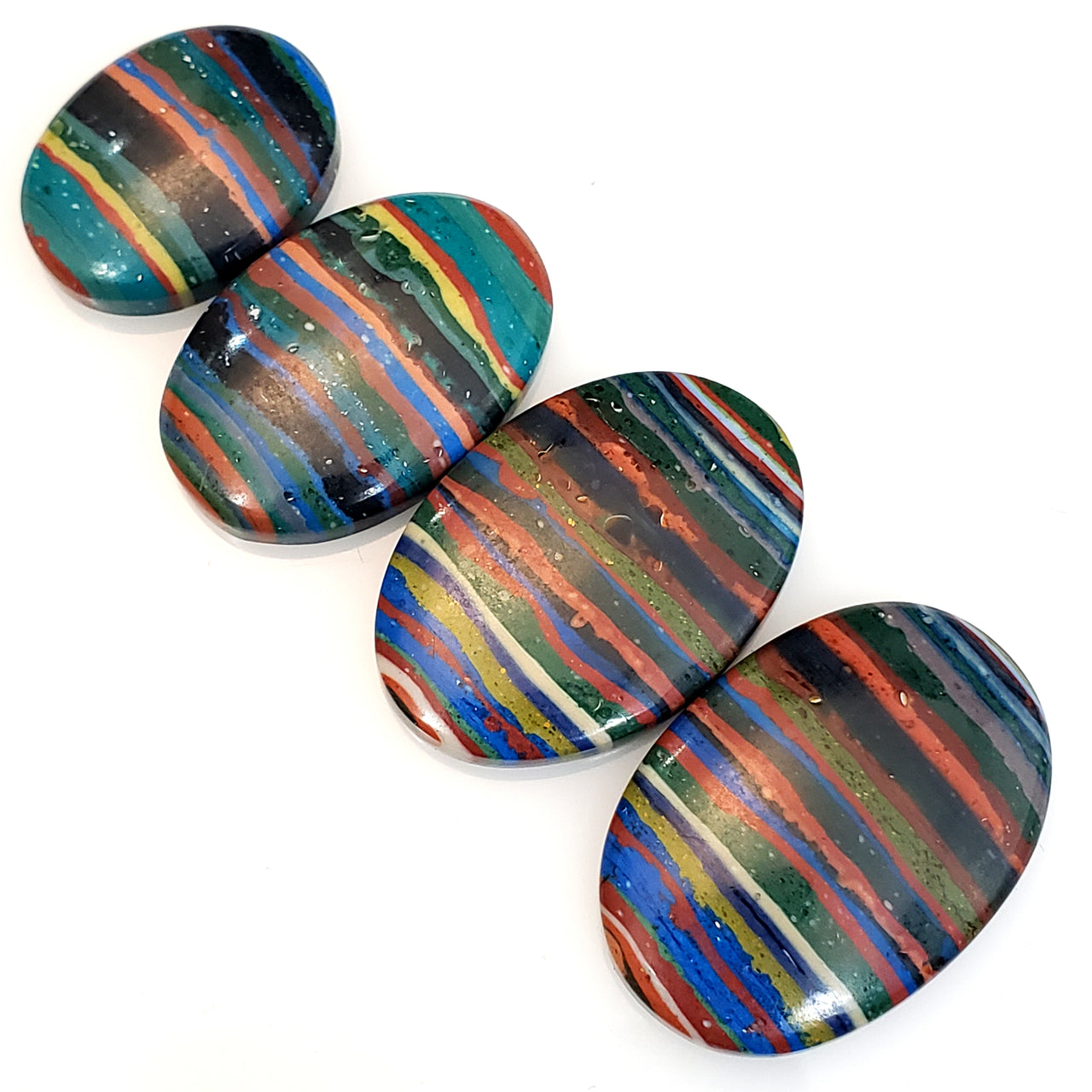 Rainbow Calsilica Cabochons Length range is 22 to 31mm