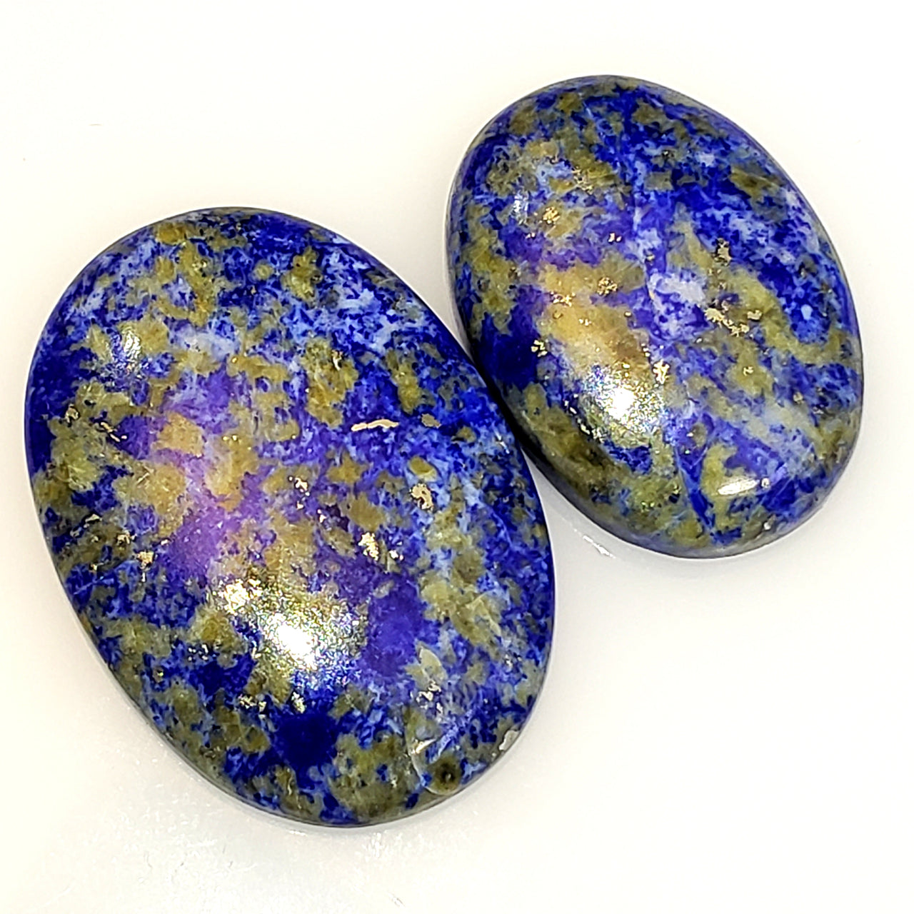 Natural Lapis Lazuli Cabochons Lengths are 32 and 25mm