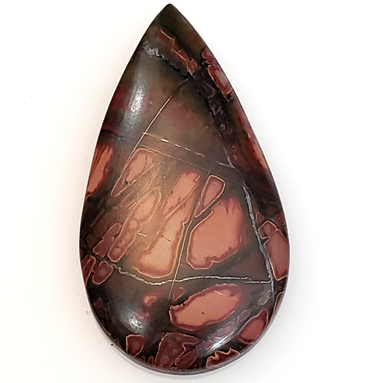 Natural Red Creek Jasper Cabochon 37x20mm