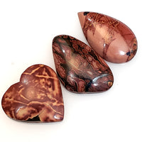 Thumbnail for Natural Red Creek Jasper Cabochons. Length range is 19 to 25mm