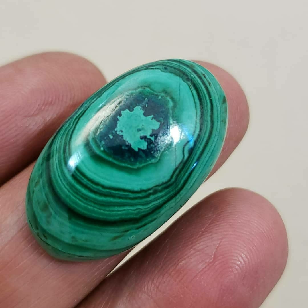 Natural Malachite Cabochon 30x18mm