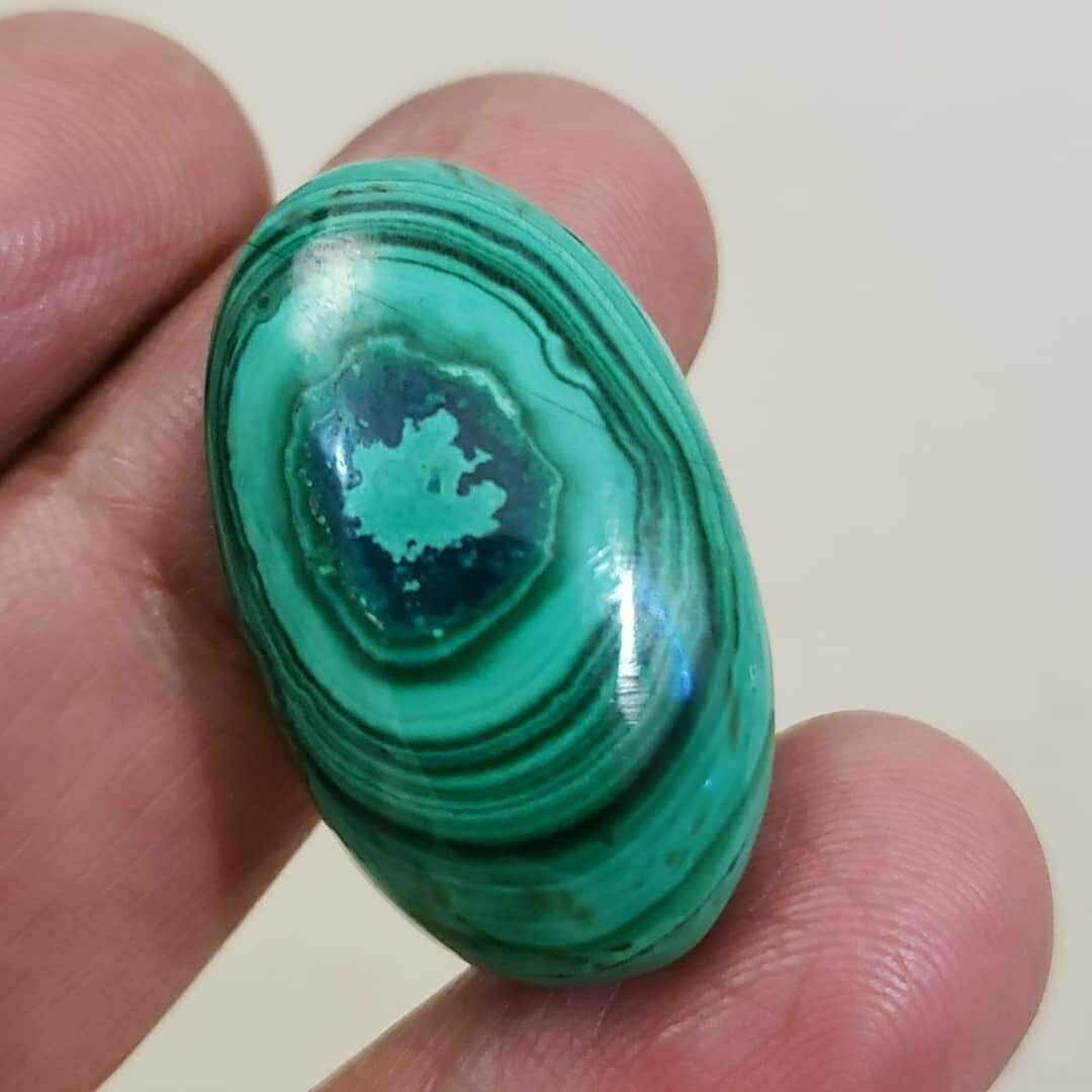 Natural Malachite Cabochon 30x18mm