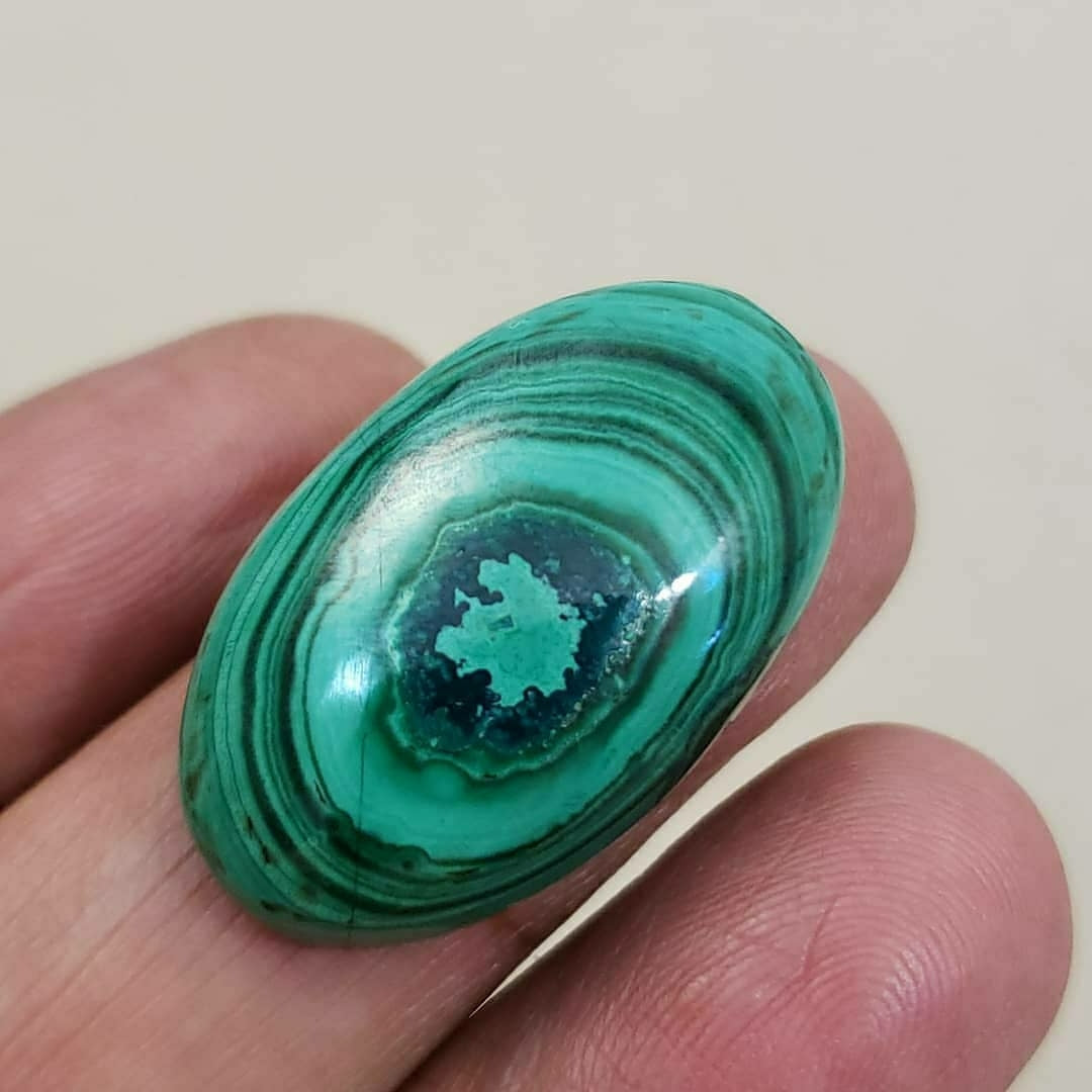 Natural Malachite Cabochon 30x18mm