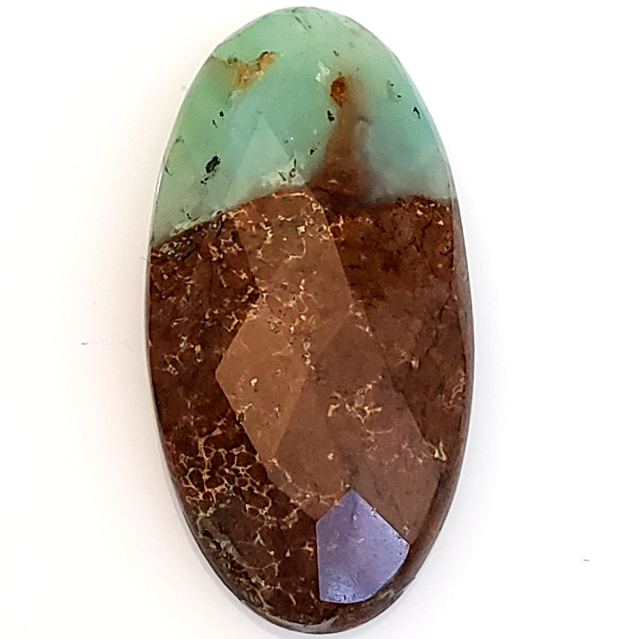 Natural Boulder Chrysoprase Rose Cut Cabochon 39x19mm