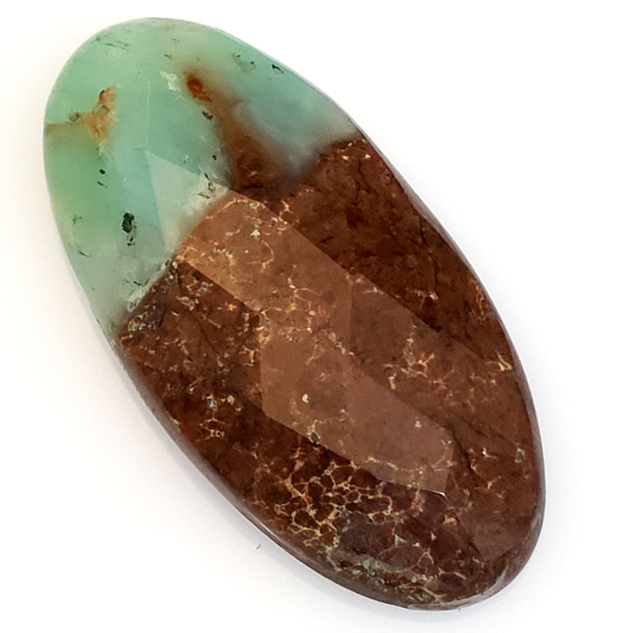 Natural Boulder Chrysoprase Rose Cut Cabochon 39x19mm