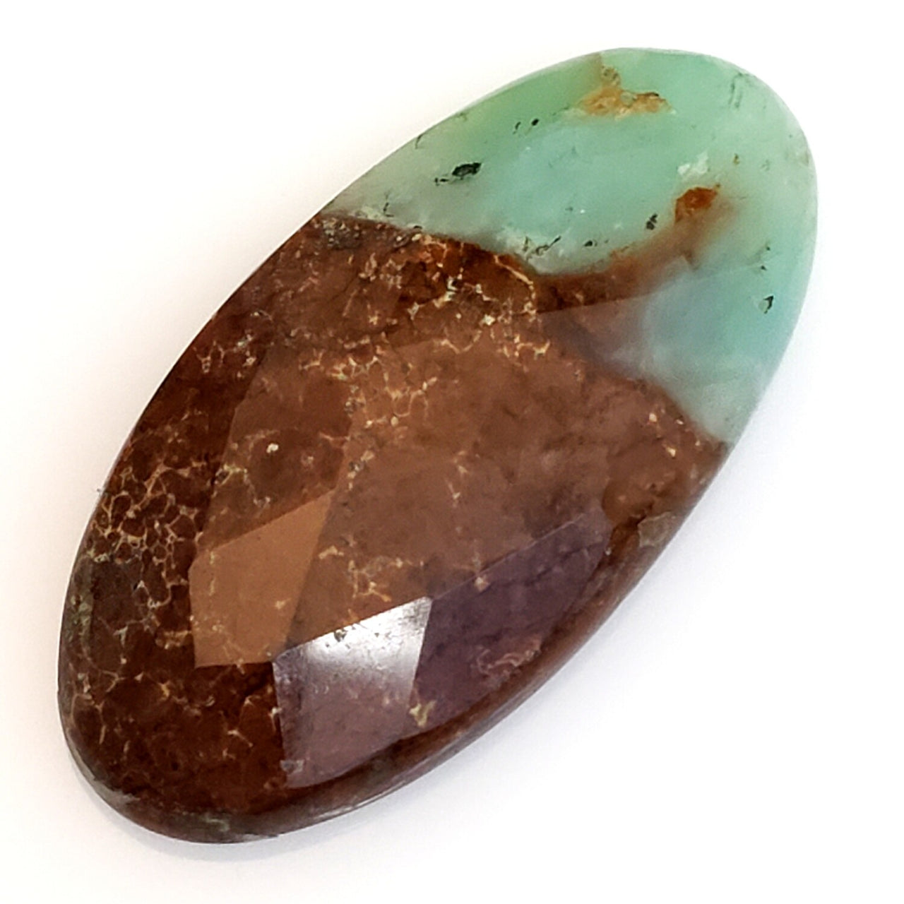 Natural Boulder Chrysoprase Rose Cut Cabochon 39x19mm