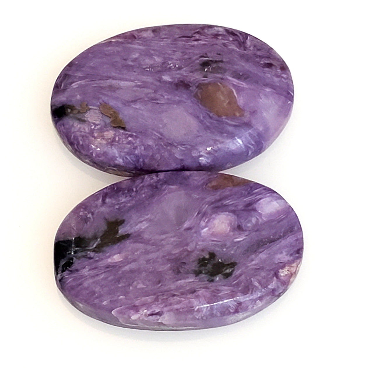 Natural Russian Charoite Cabochon Pair 22x14mm