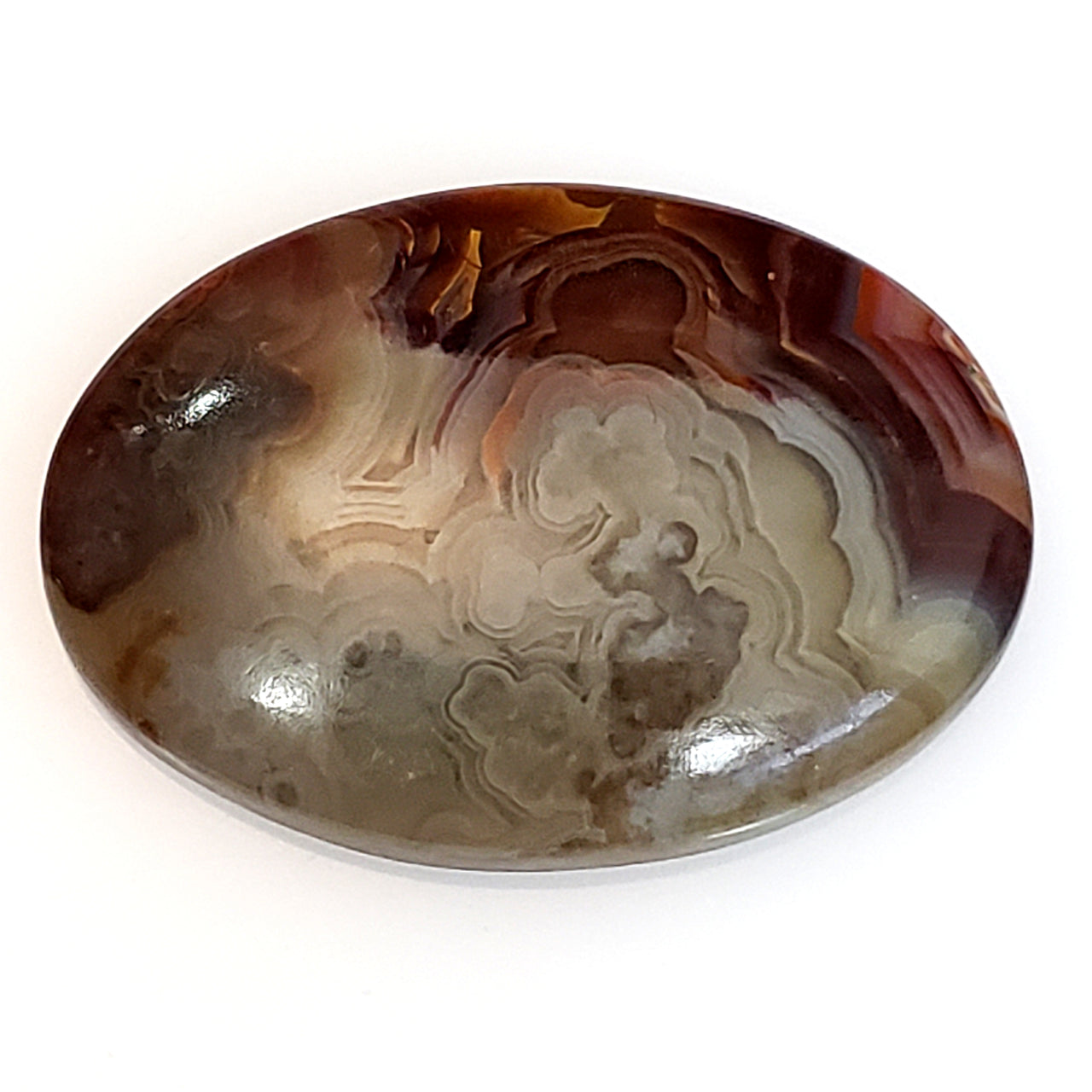 Natural Crazy Lace Agate Cabochon 31x22mm