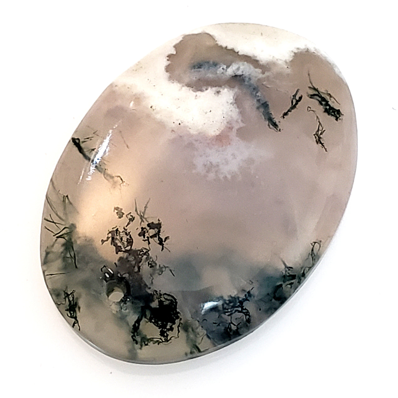 Natural Green Moss Agate DRILLED Pendant Bead 39x28mm