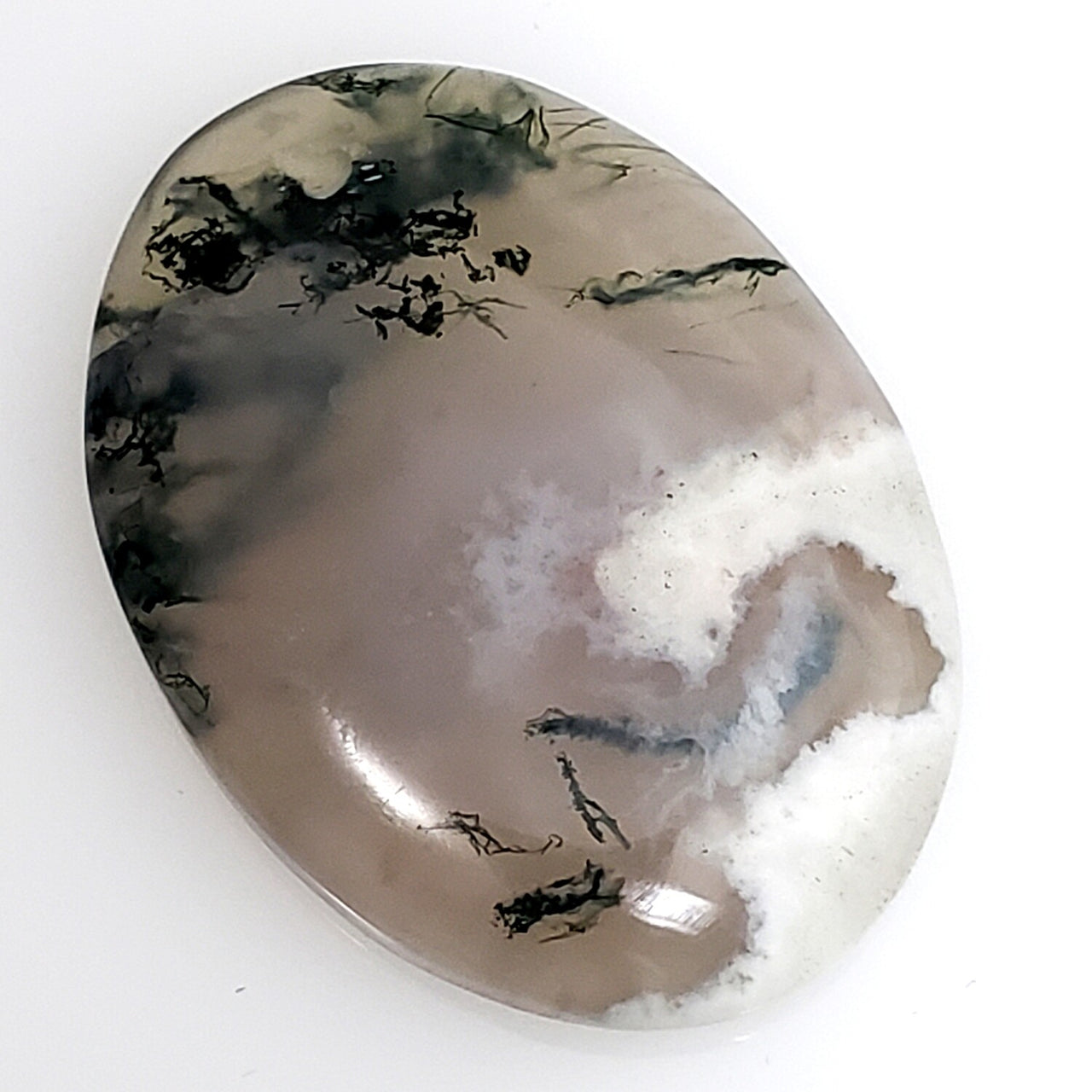 Natural Green Moss Agate DRILLED Pendant Bead 39x28mm