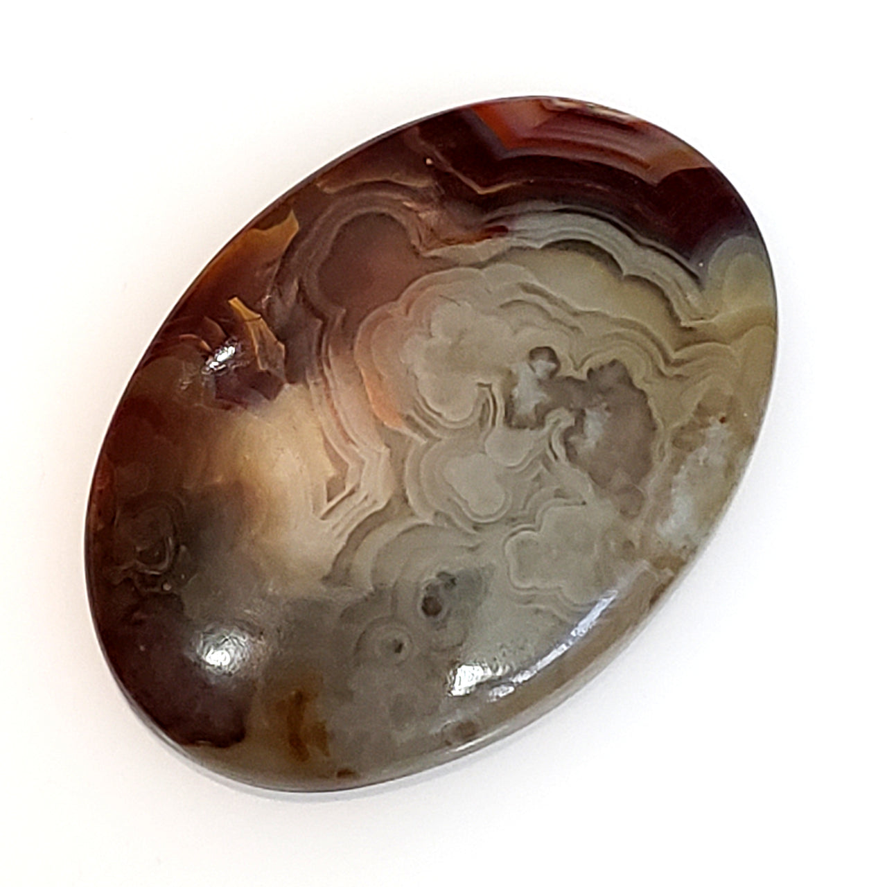 Natural Crazy Lace Agate Cabochon 31x22mm