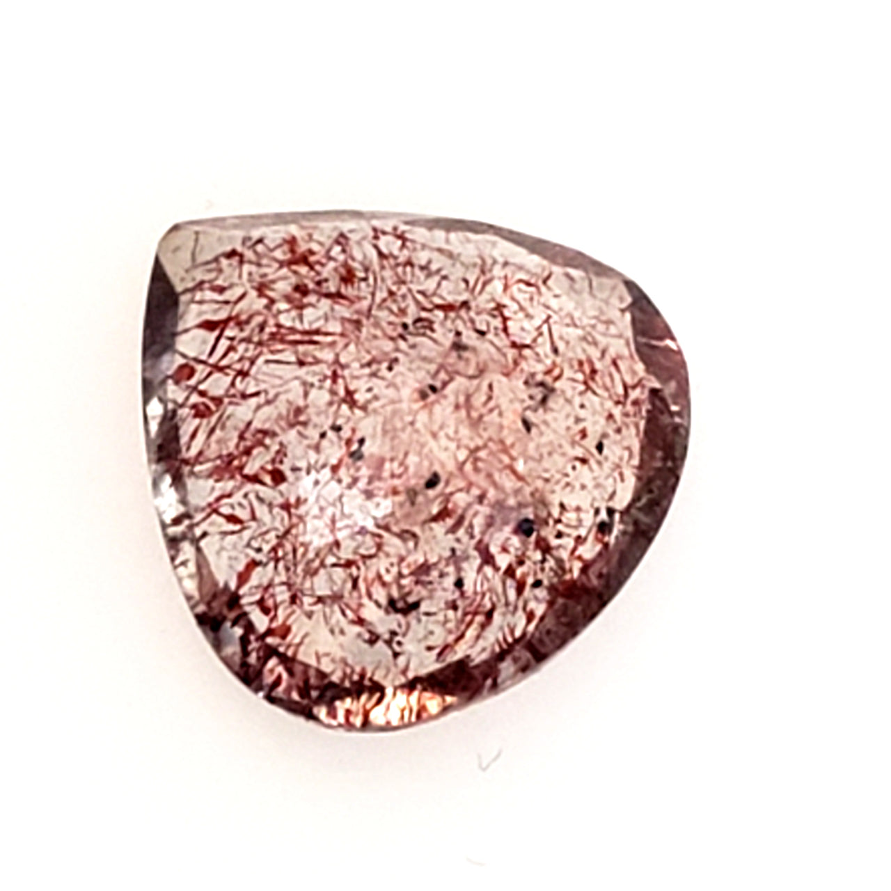 4.5Ct Natural faceted AAA quality Goethite, hematite and LEPIDCHROSITE inclusions in Quartz approx. 12.5x12.5mm