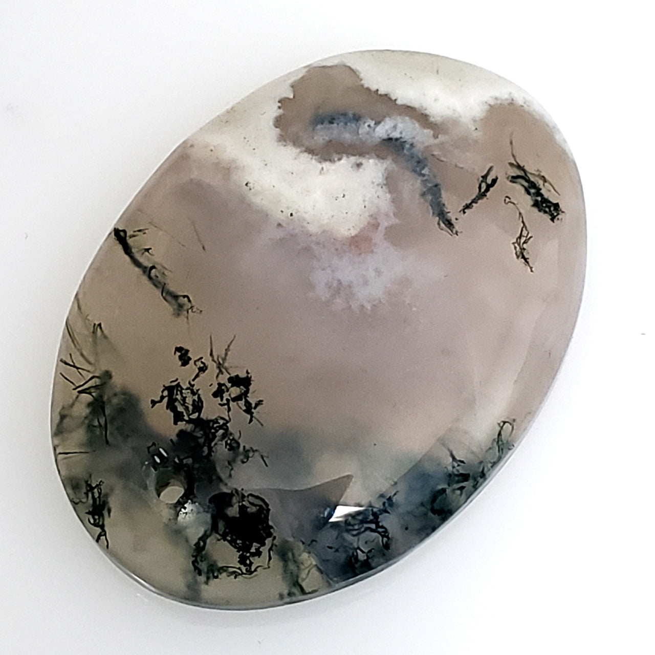 Natural Green Moss Agate DRILLED Pendant Bead 39x28mm