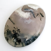 Thumbnail for Natural Green Moss Agate DRILLED Pendant Bead 39x28mm