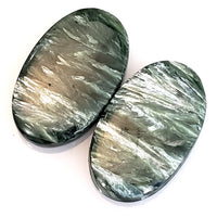 Thumbnail for Natural Seraphinite Cabochon Pair 25x15mm each