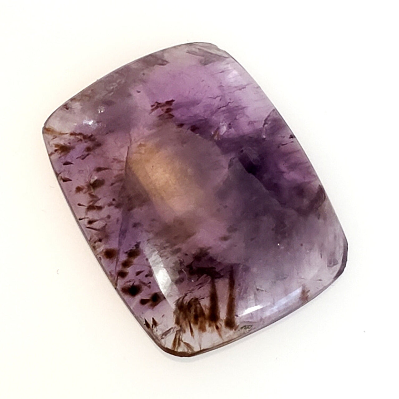 Natural Amethyst Cacoxenite SUPER 7 Melody Stone 24x19mm