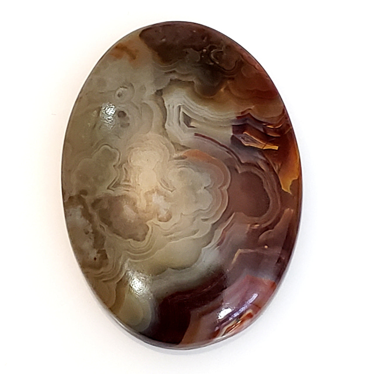 Natural Crazy Lace Agate Cabochon 31x22mm