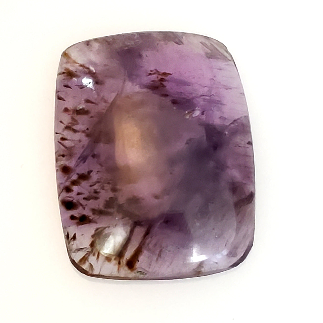 Natural Amethyst Cacoxenite SUPER 7 Melody Stone 24x19mm