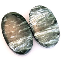 Thumbnail for Natural Seraphinite Cabochon Pair 25x15mm each