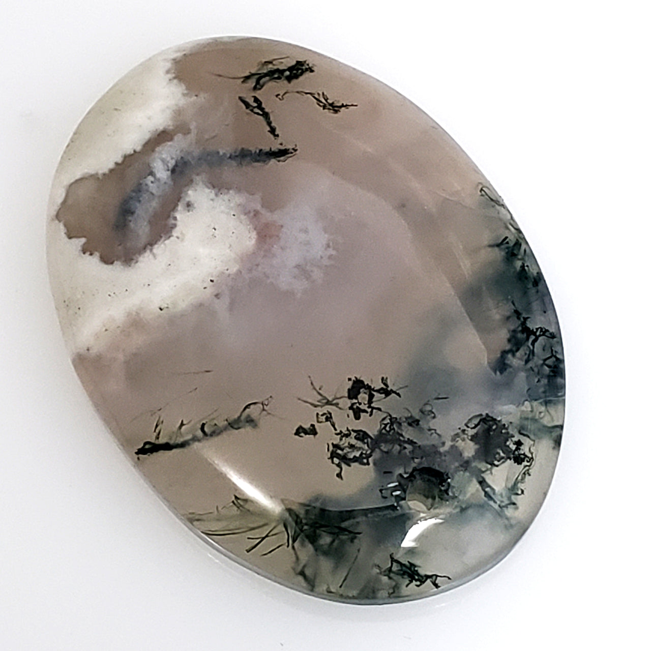 Natural Green Moss Agate DRILLED Pendant Bead 39x28mm