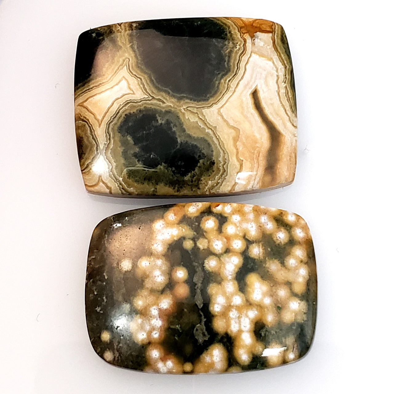 Natural Ocean Jasper Cabochon Length is 28mm each