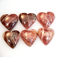 Thumbnail for Natural Rhodochrosite Heart Cabochons Lengths are approx. 15mm each