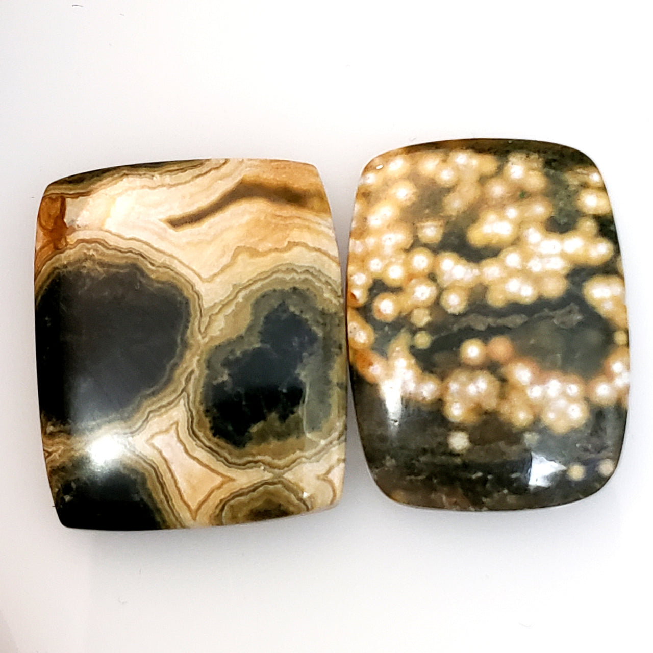 Natural Ocean Jasper Cabochon Length is 28mm each