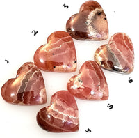 Thumbnail for Natural Rhodochrosite Heart Cabochons Lengths are approx 15~16mm each