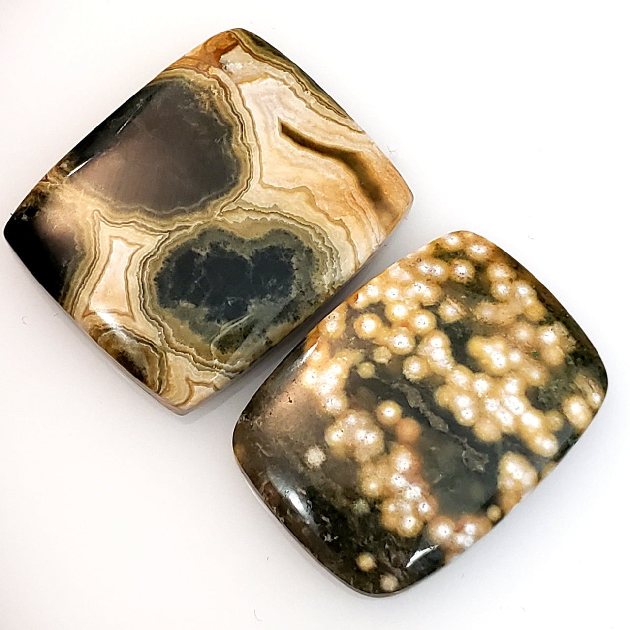 Natural Ocean Jasper Cabochon Length is 28mm each