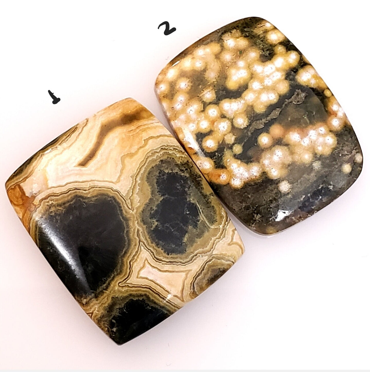 Natural Ocean Jasper Cabochon Length is 28mm each