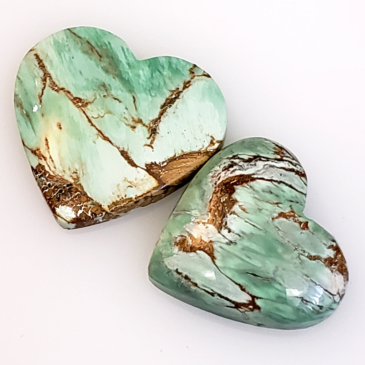 Natural Variscite Heart Cabochons