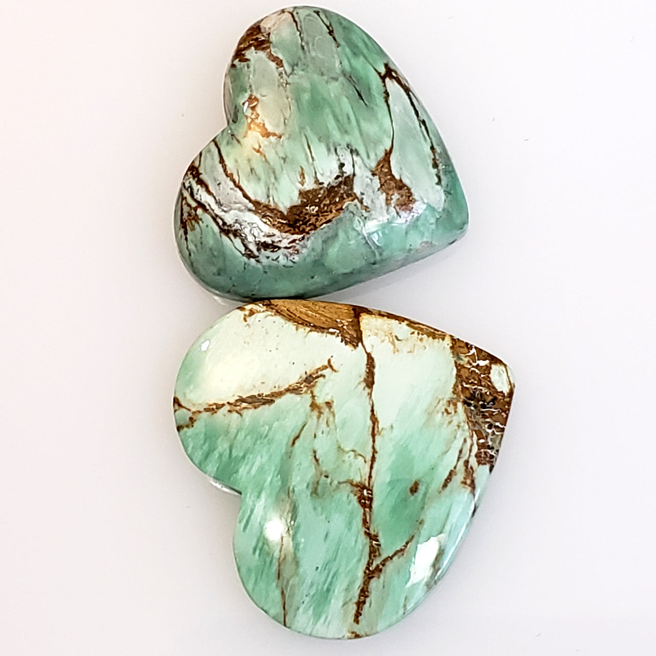 Natural Variscite Heart Cabochons