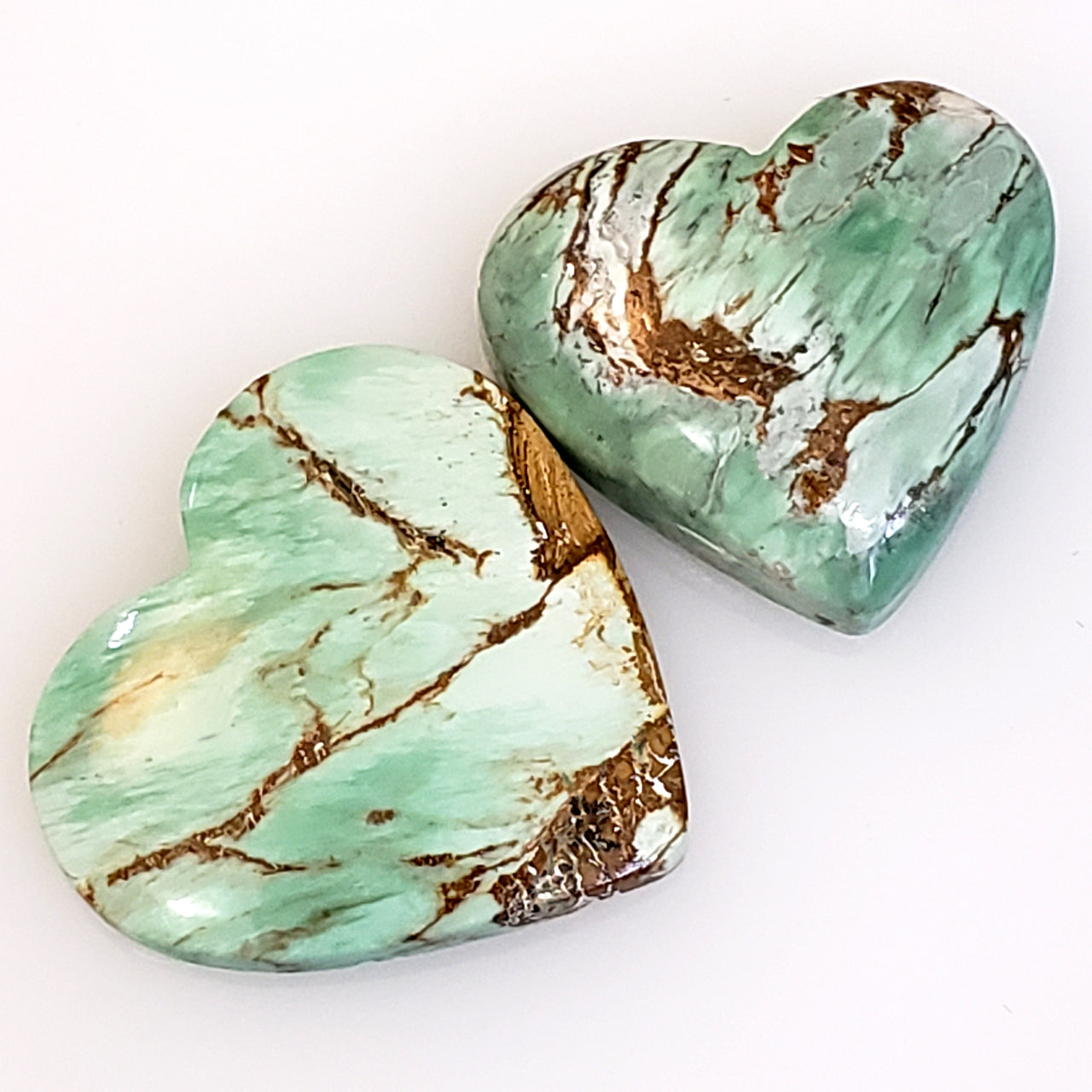 Natural Variscite Heart Cabochons