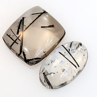 Thumbnail for Natural Black Rutile Quartz Cabochons