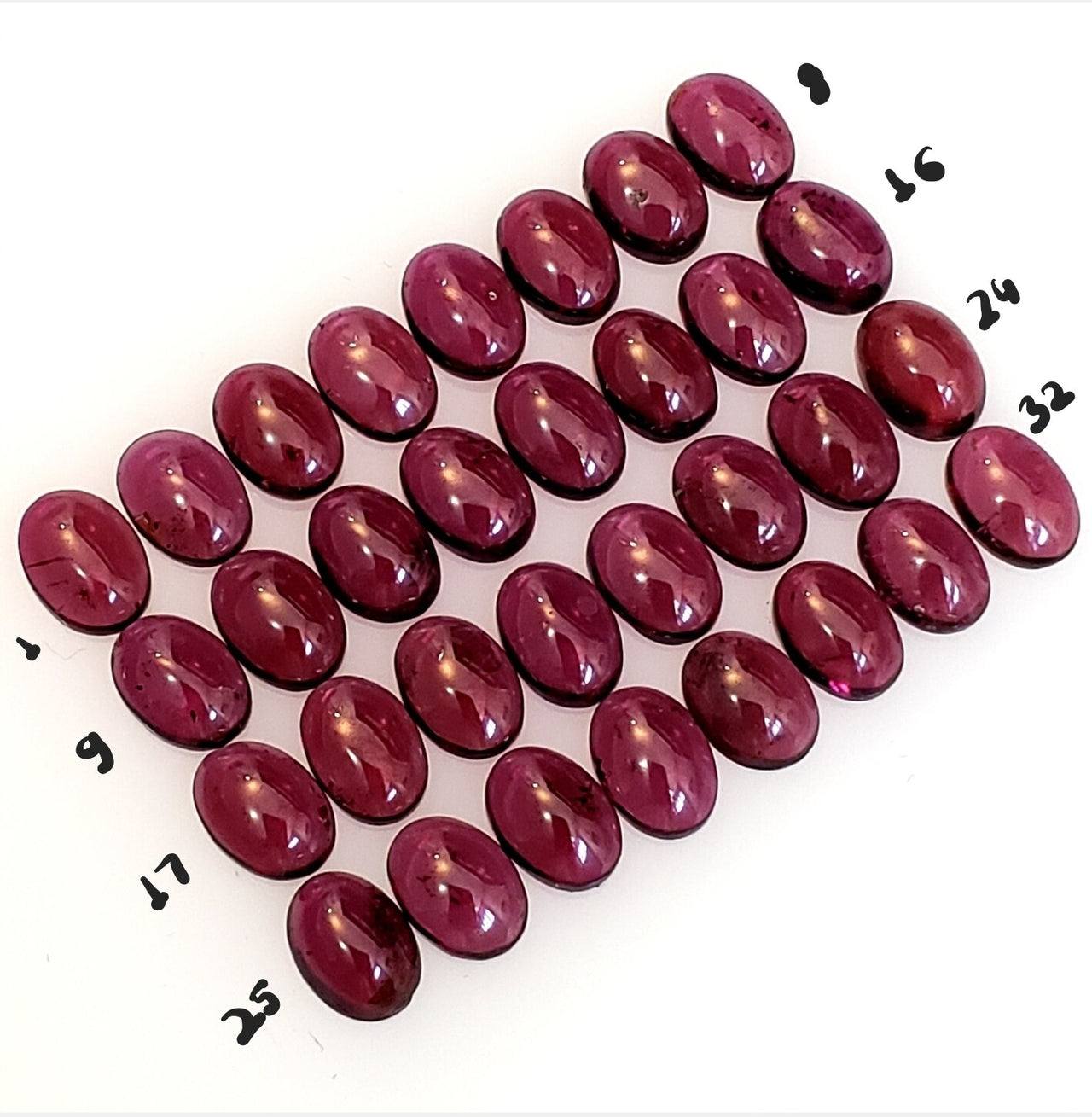 Natural 6x4mm Garnet Cabochons